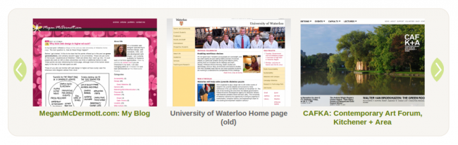 jCarousel in use on a design portfolio site